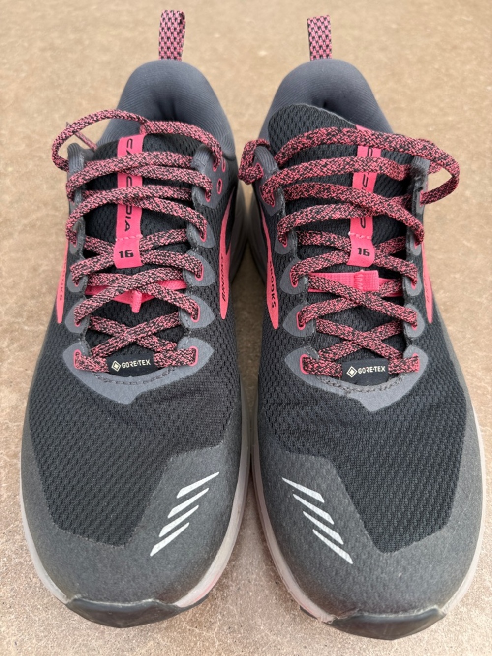 Brooks Women’s Cascadia 16 Trail Running Shoes - Black & Coral Waterproof